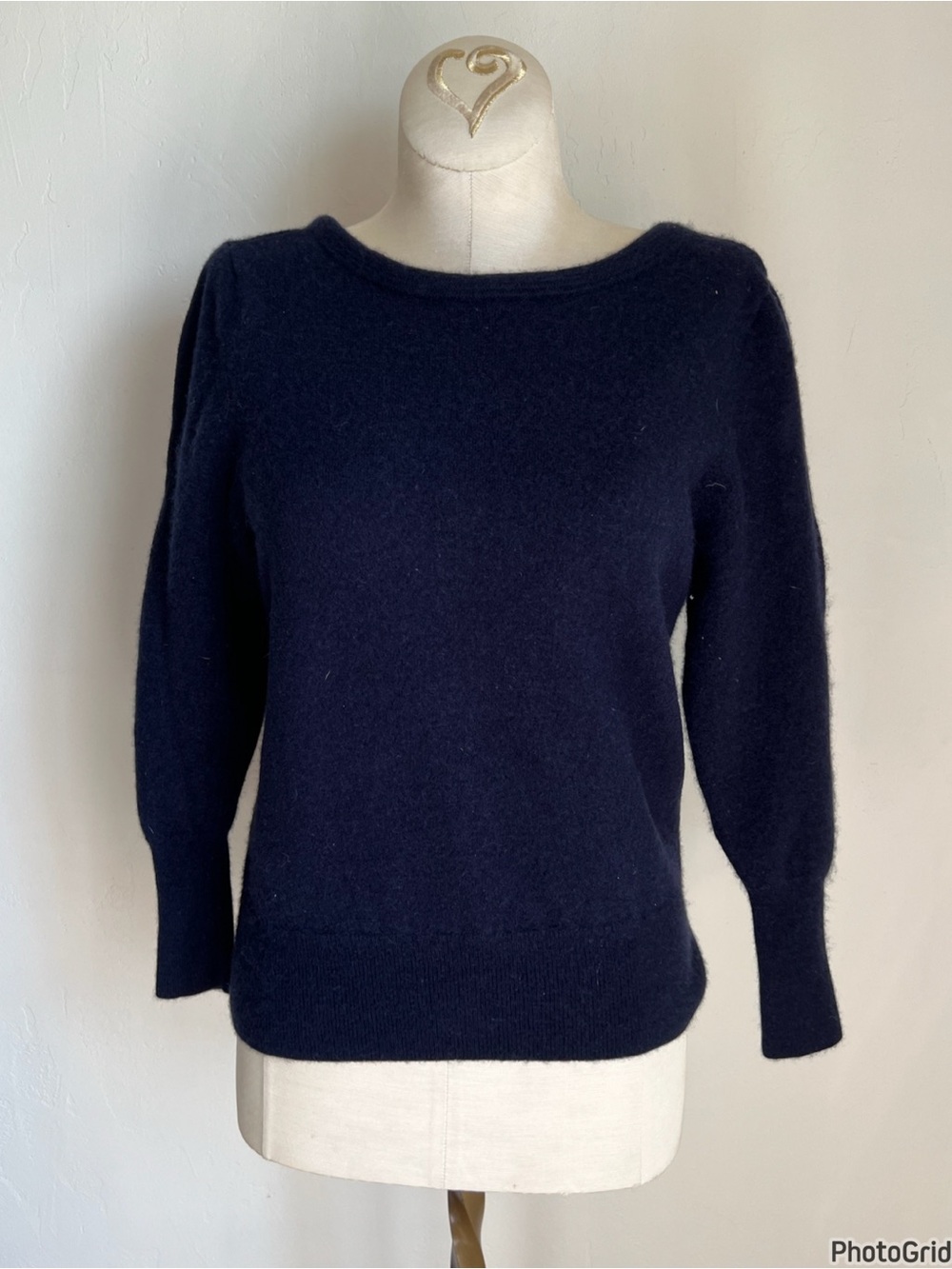 Sandro Paris Navy Wool Cashmere Blend Sweater